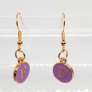 7/$10 F Initial Earrings, New